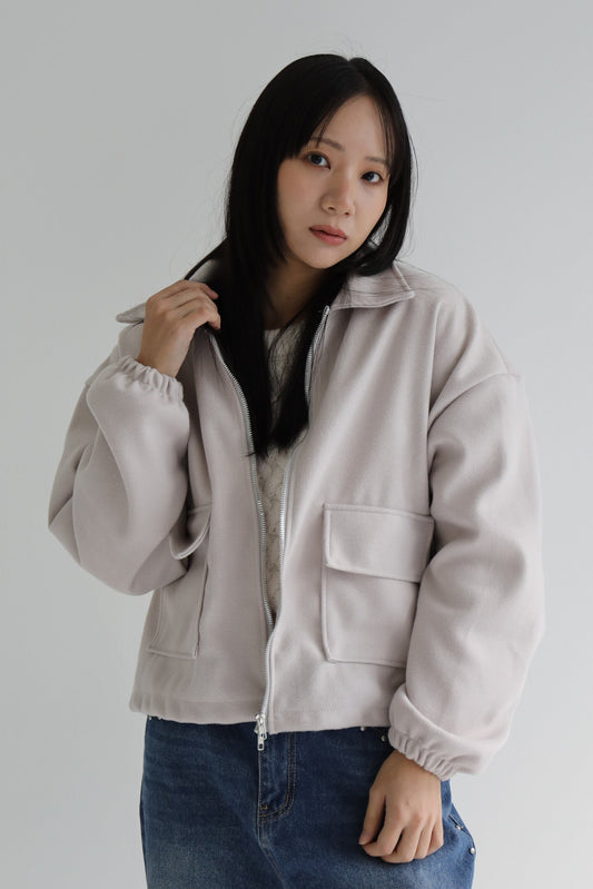 ベーシックウールライクジップジャケット