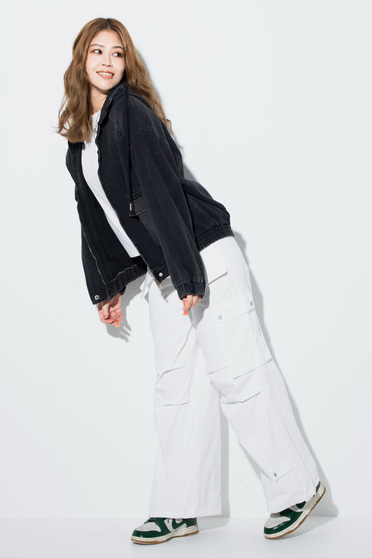 【くぅちゃんコラボアイテム】ルーズフィット ユニセックスデニムジャケット