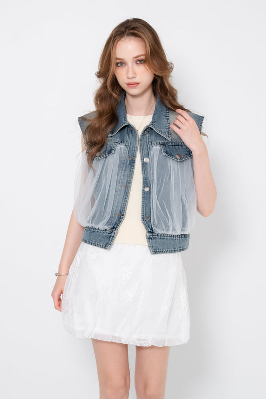 花柄刺しゅうスカート