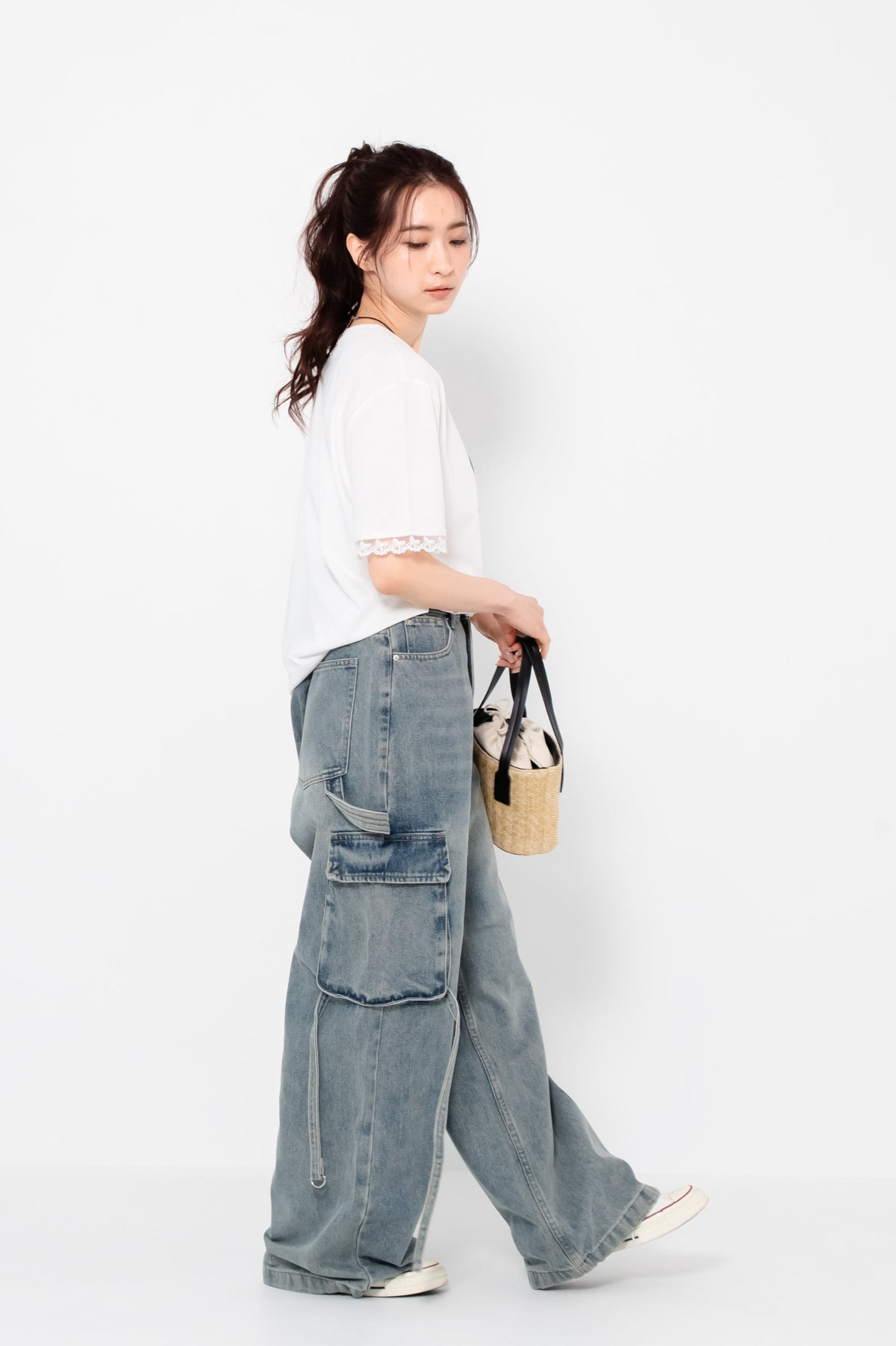 リボンプリントTシャツ