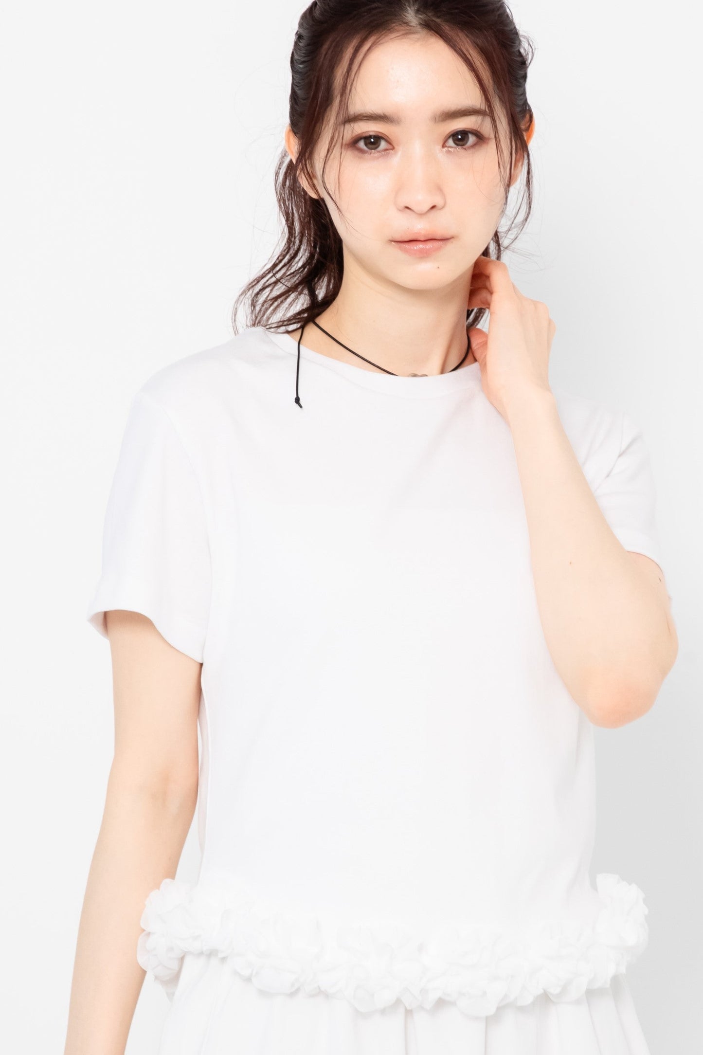 【SALE】裾フリルレースTシャツ