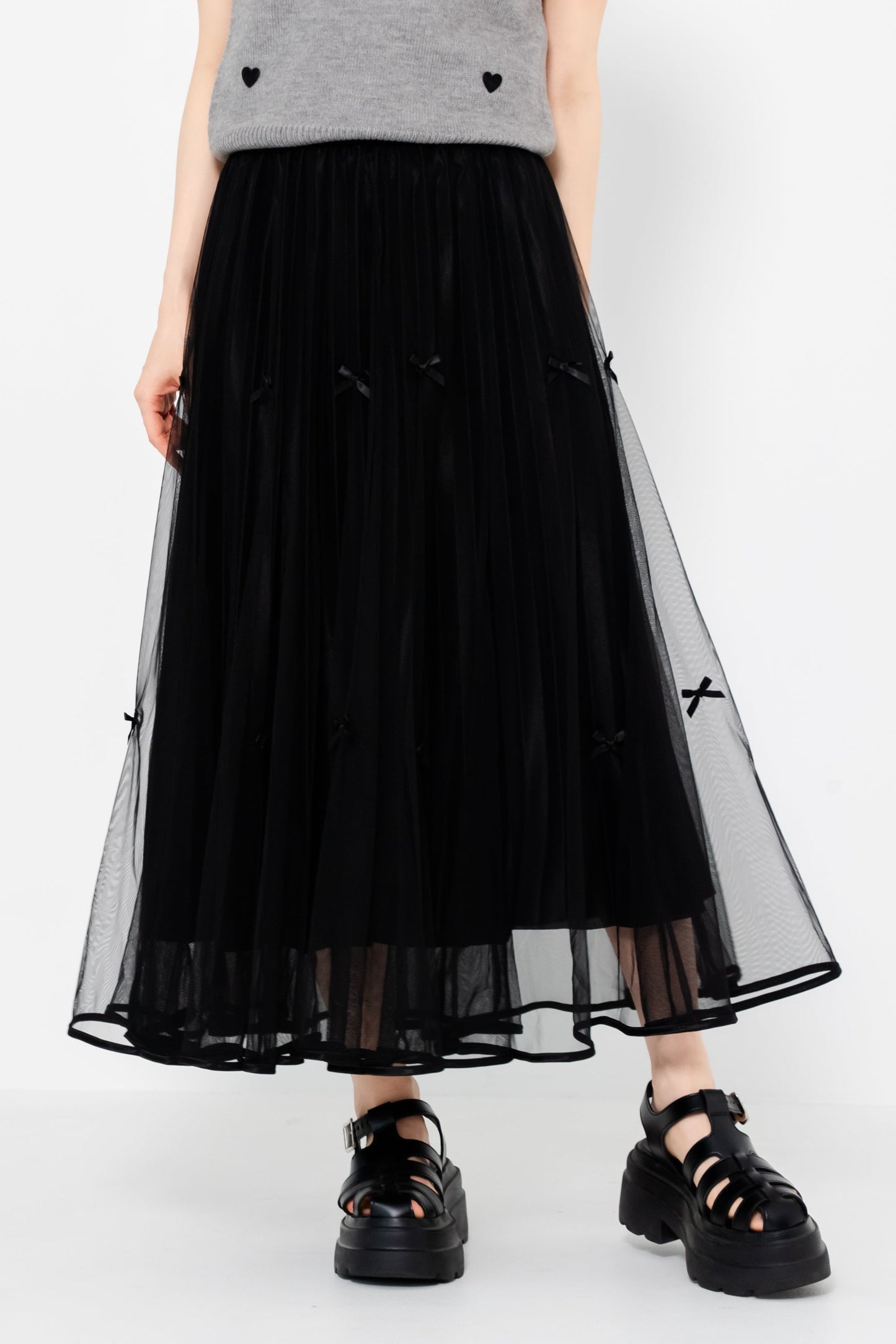 【SALE】プリーツレースリボンスカート