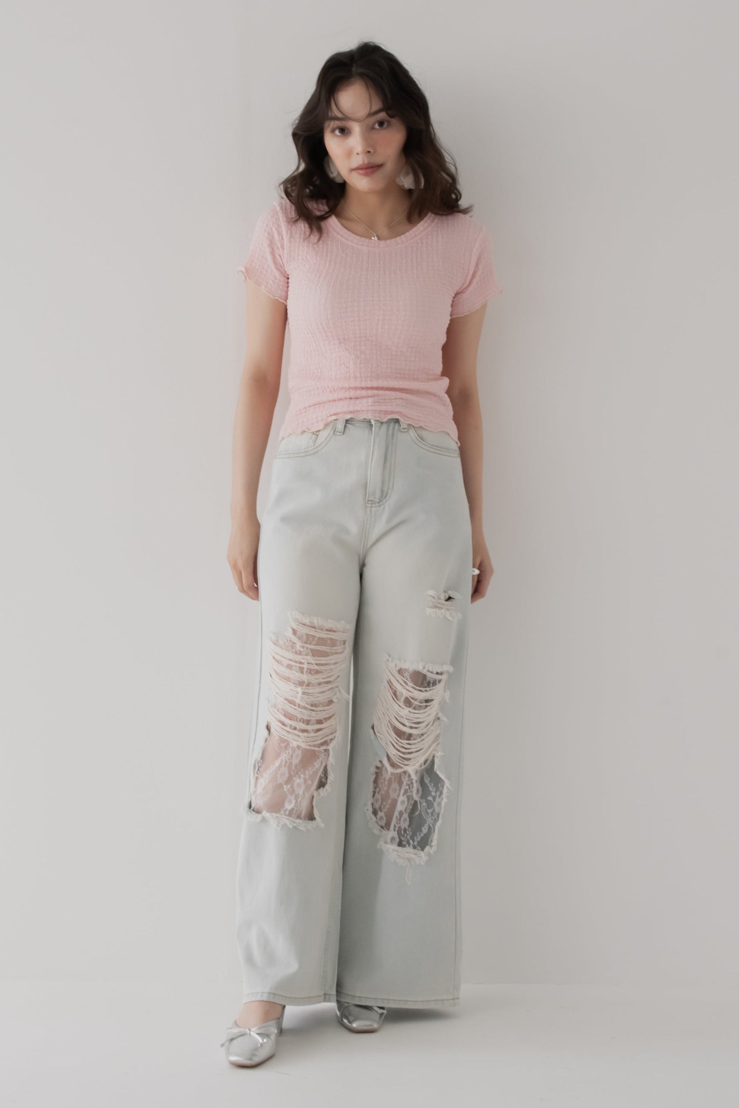 【SALE】レースクラッシュデニム