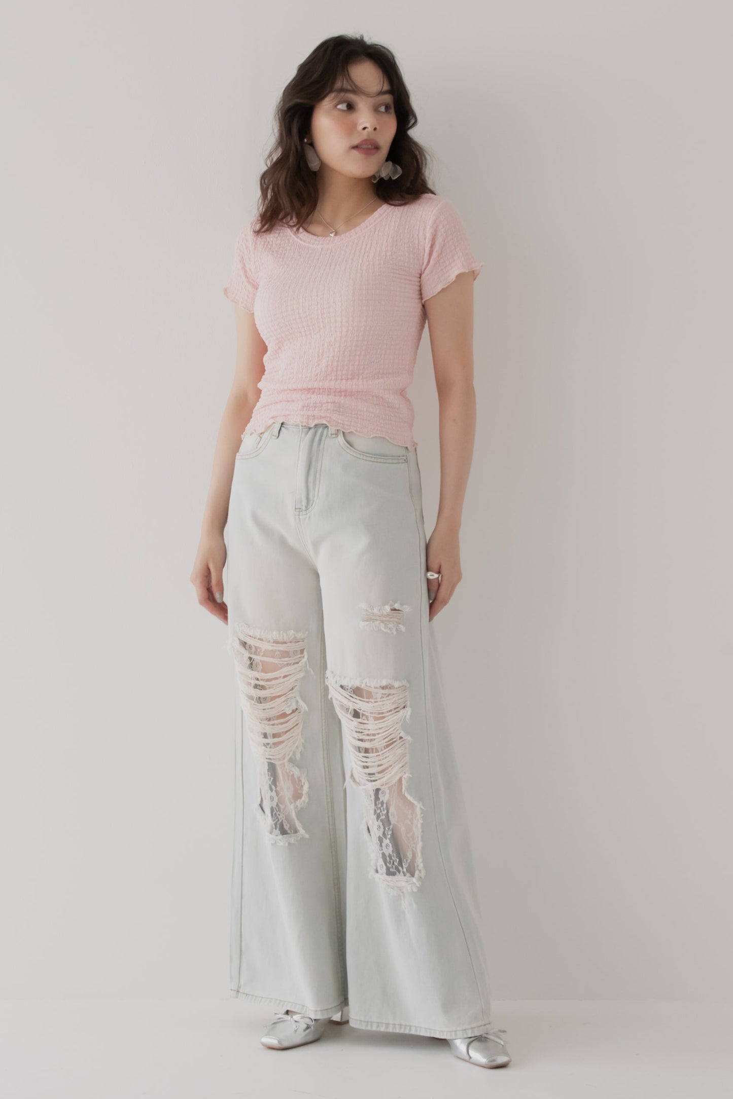 【SALE】レースクラッシュデニム