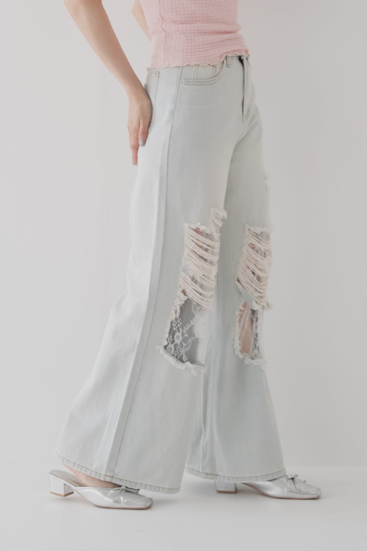 【SALE】レースクラッシュデニム