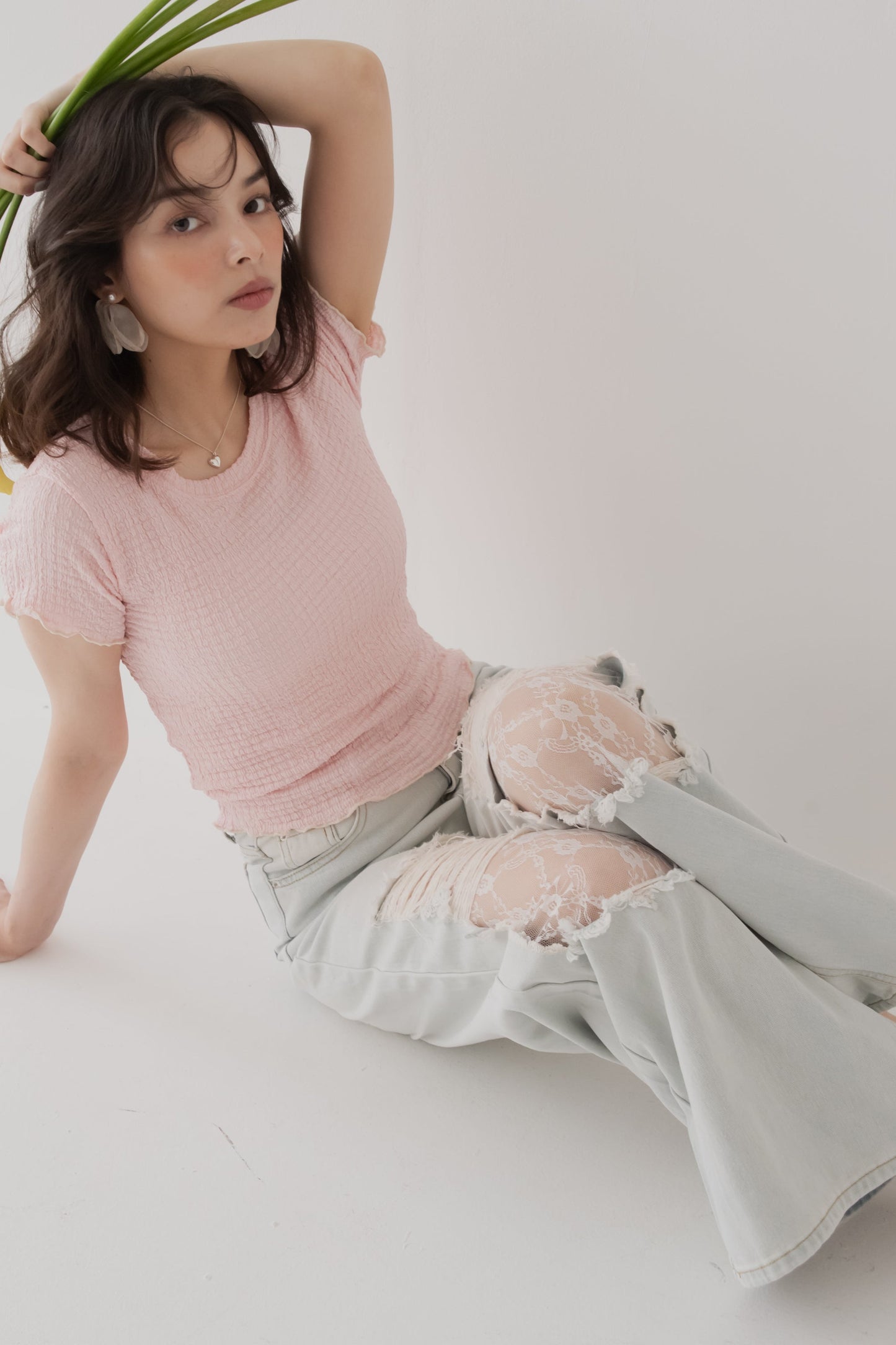 【SALE】レースクラッシュデニム