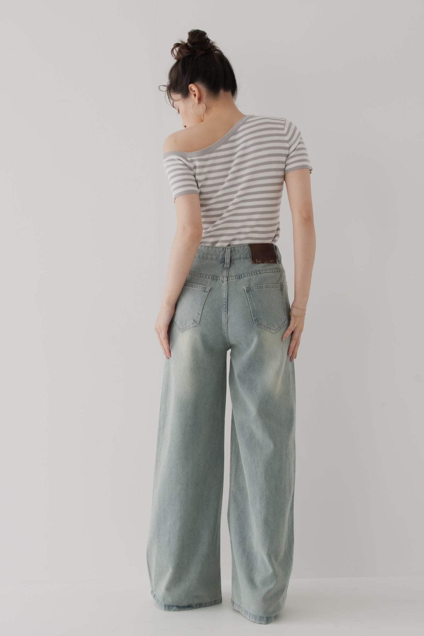 【SALE】アシンメトリボーダートップス