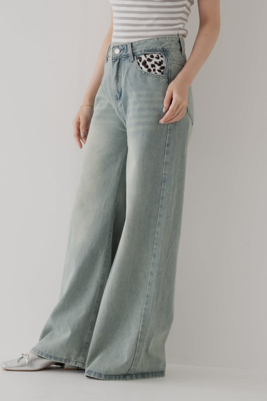 レオパードポケットジーンズ