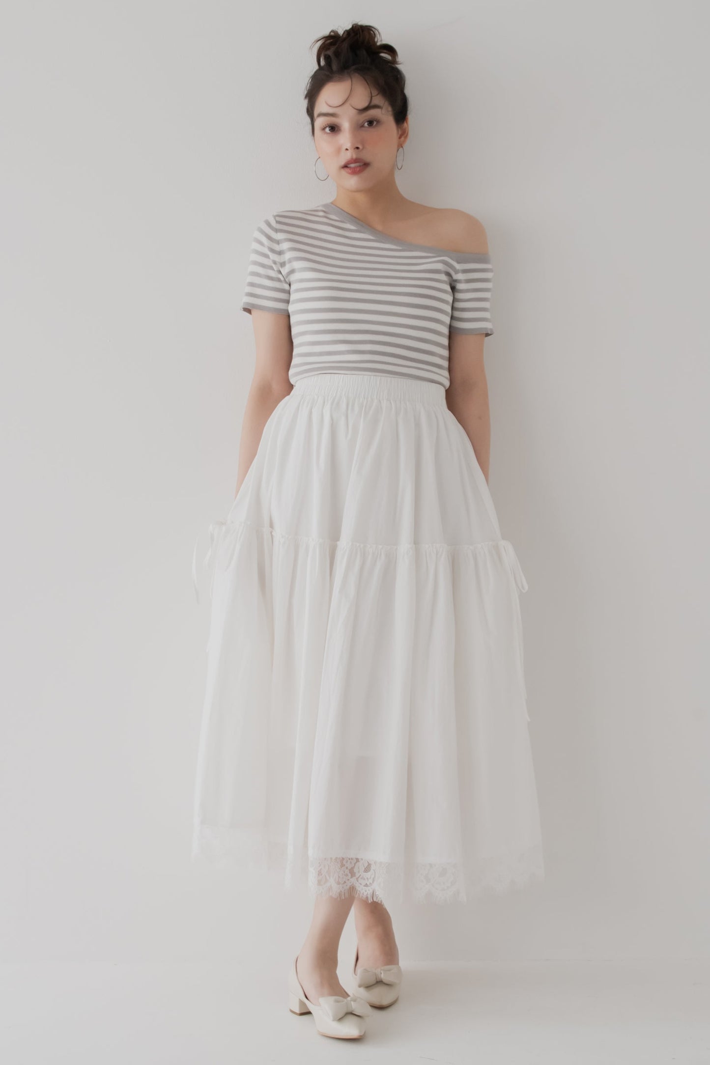 【SALE】アシンメトリボーダートップス