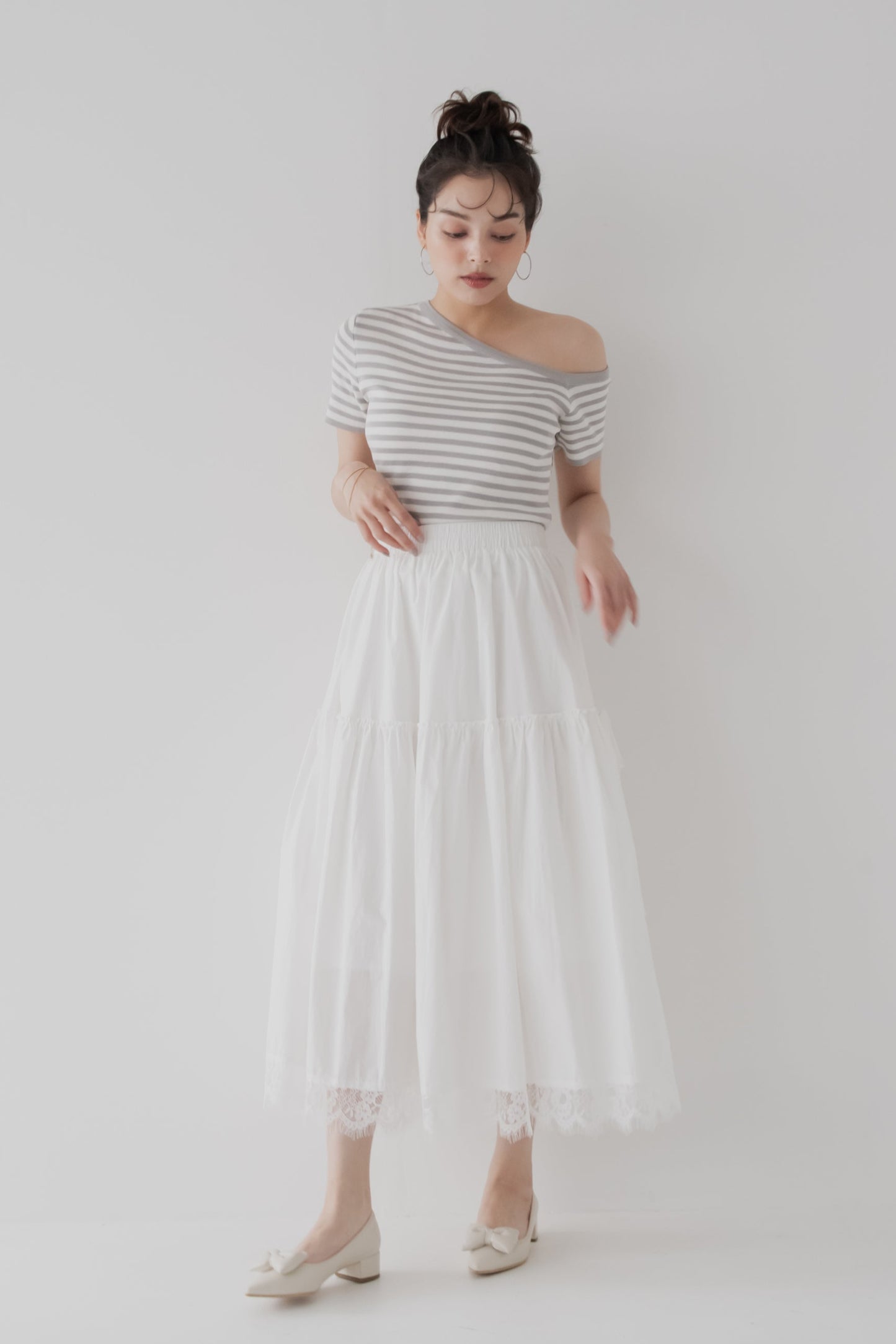 【SALE】アシンメトリボーダートップス
