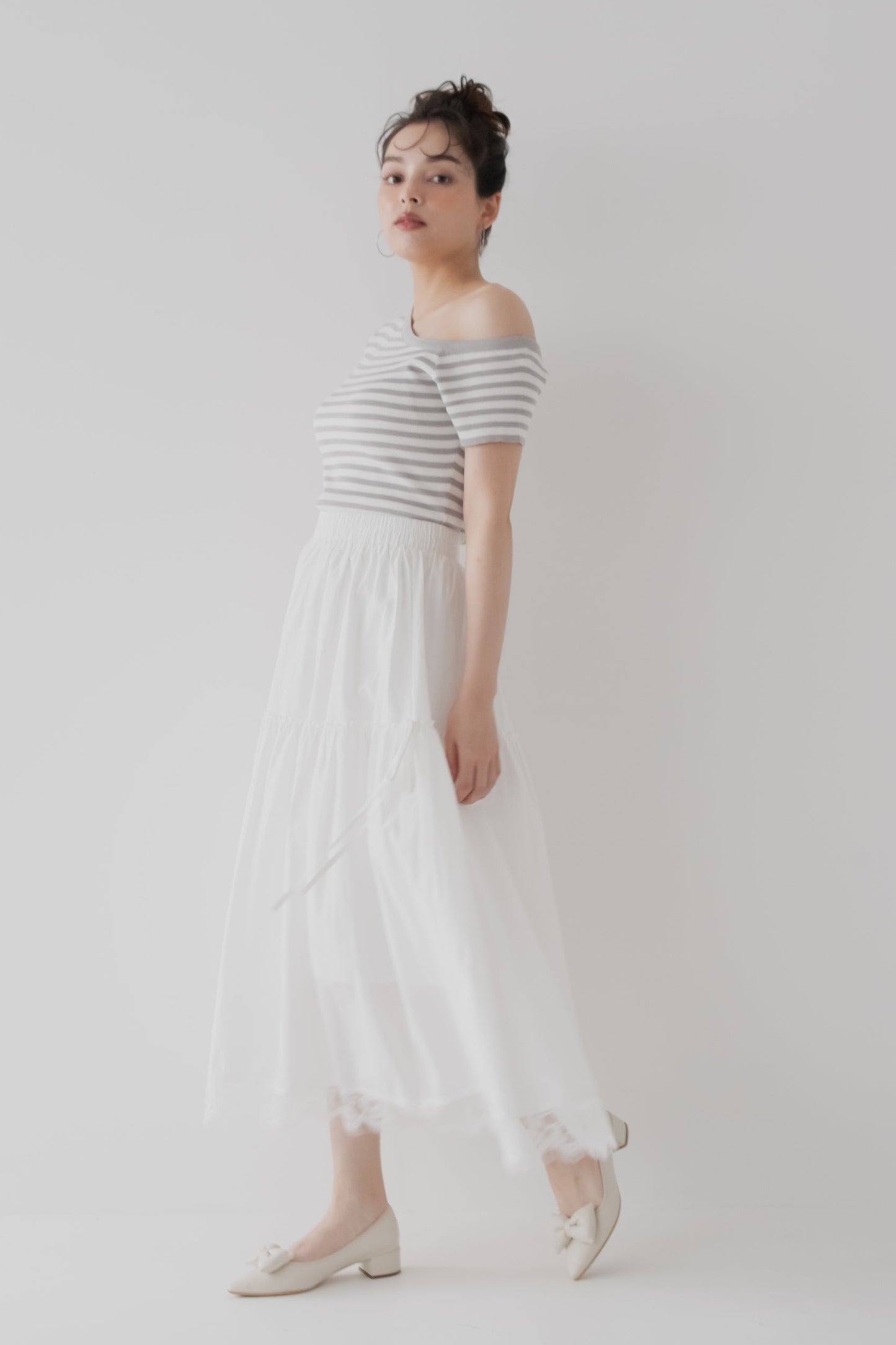 【SALE】アシンメトリボーダートップス