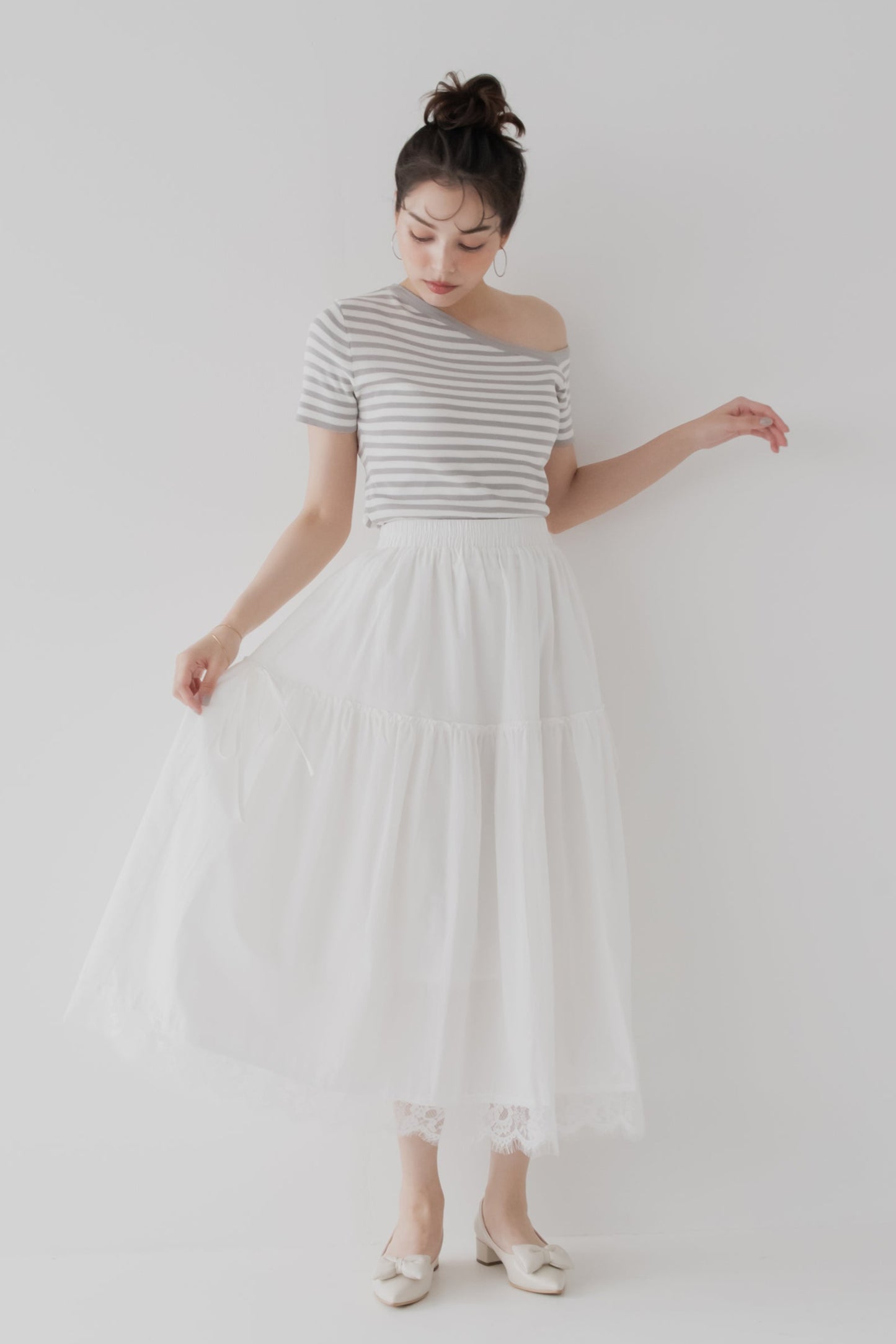 【SALE】アシンメトリボーダートップス