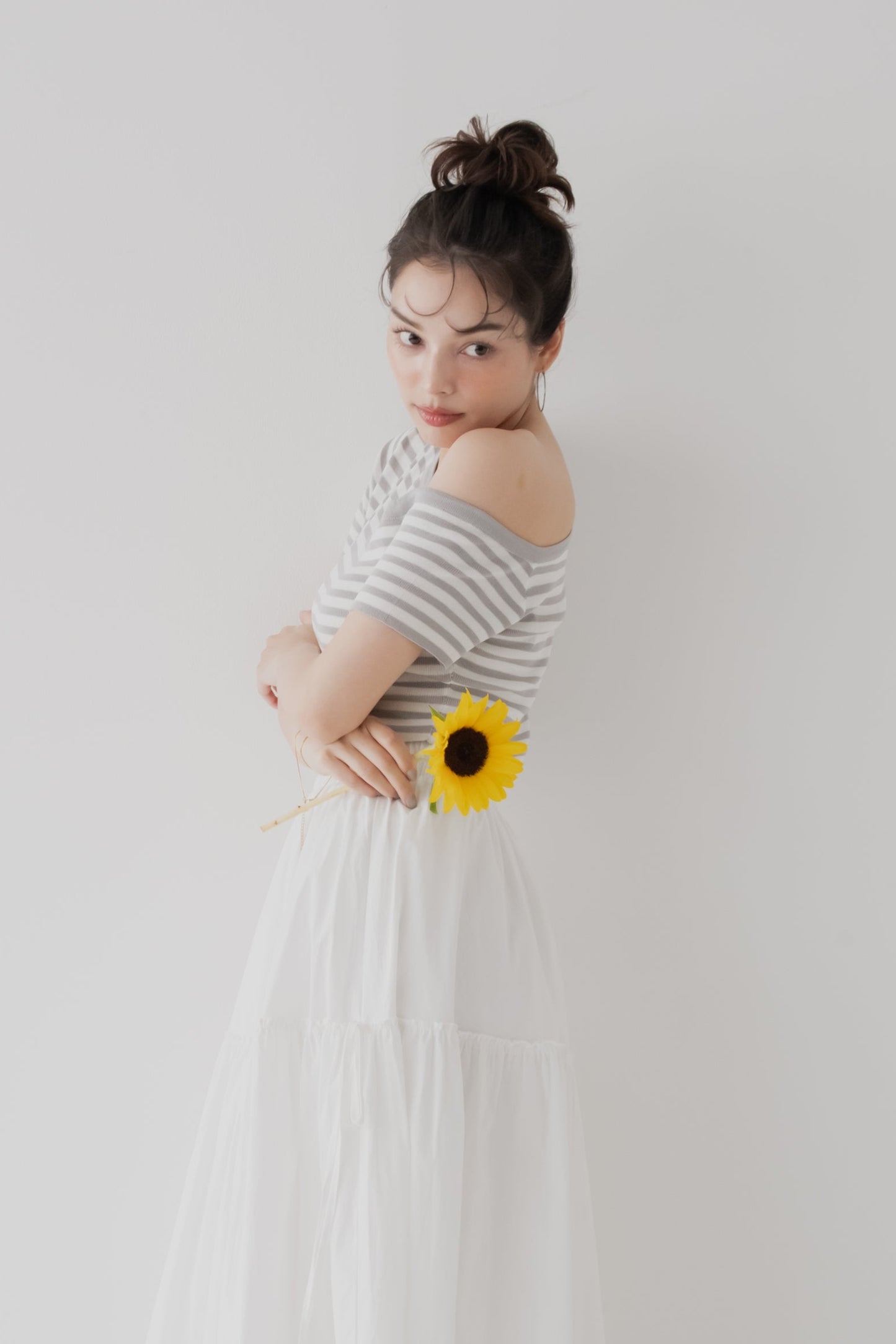【SALE】アシンメトリボーダートップス