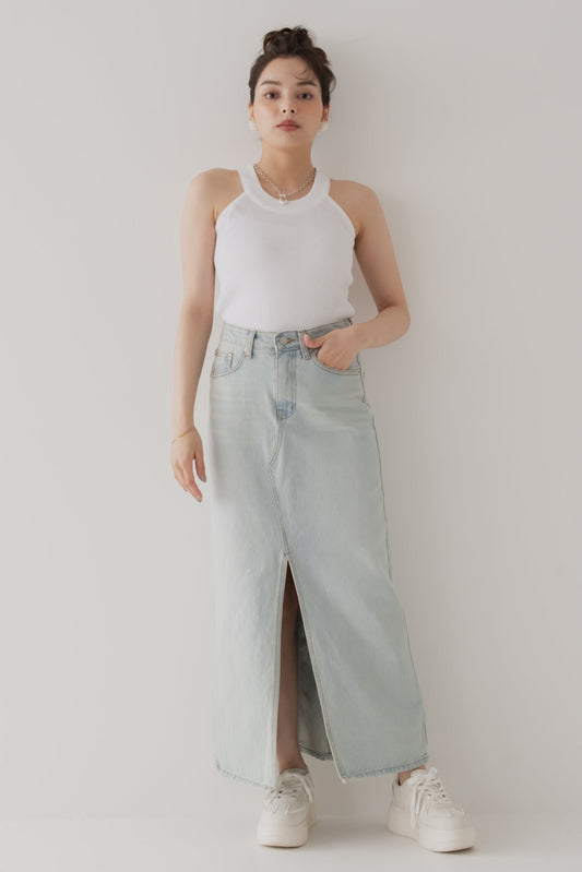 【SALE】スリットデニムスカート