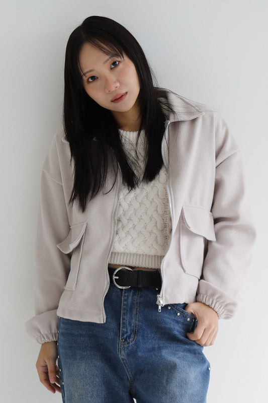 ベーシックウールライクジップジャケット