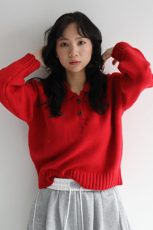 カラーポイントニット