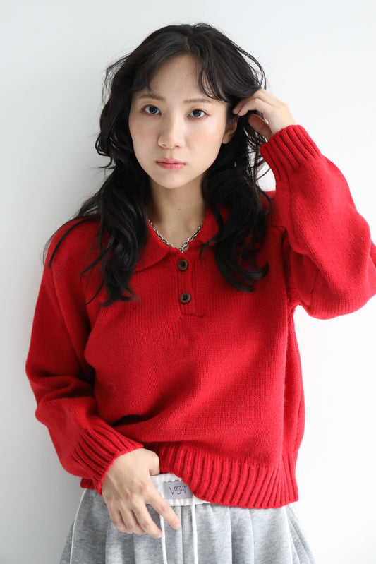 カラーポイントニット