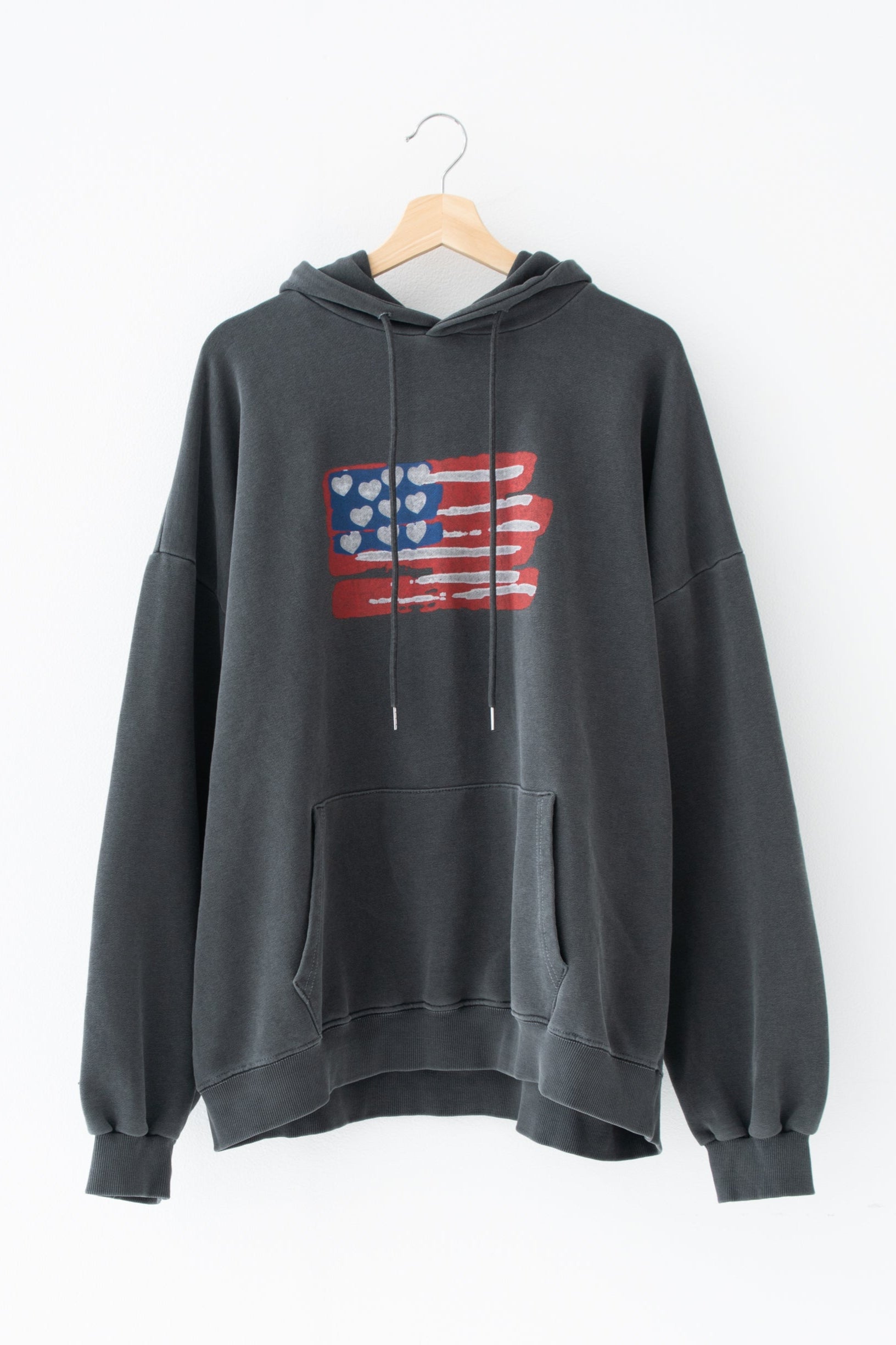 くぅちゃん商品です くぅちゃんコラボアイテム】ウォッシュブラックユニセックスフーディー