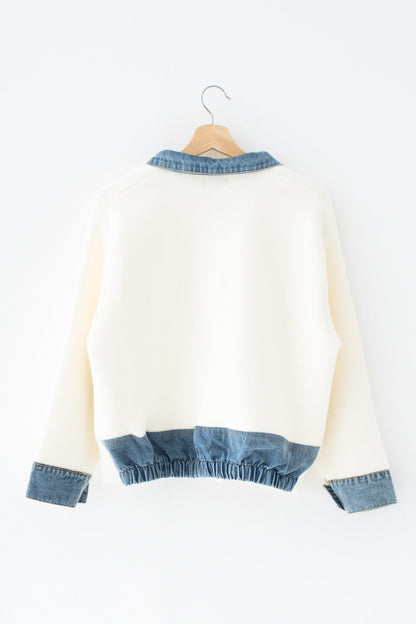 ミックスデニムソフトボアジャケット