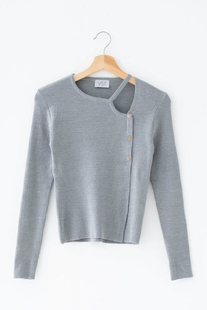 カットアウトリブトップス