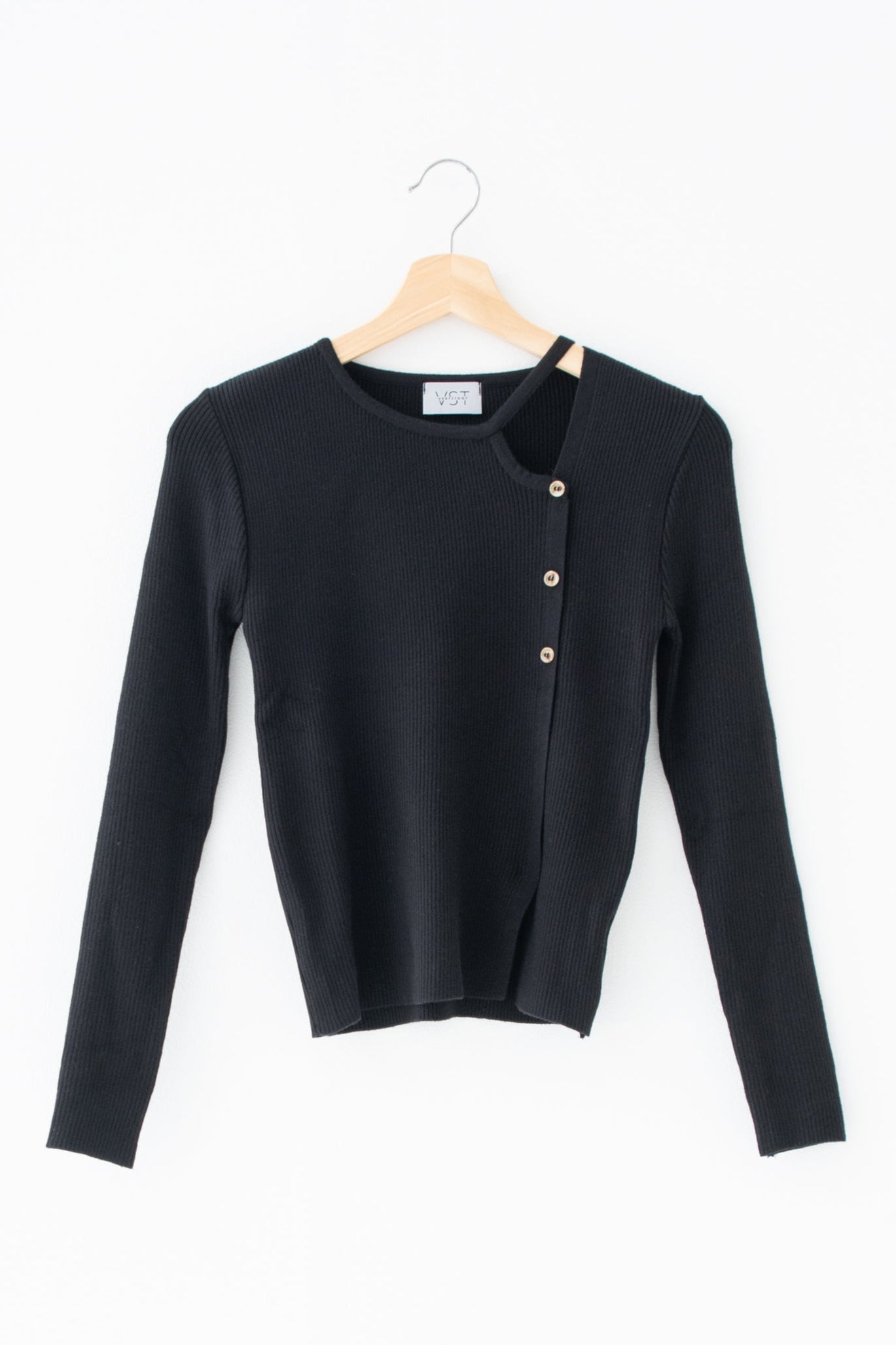 カットアウトリブトップス