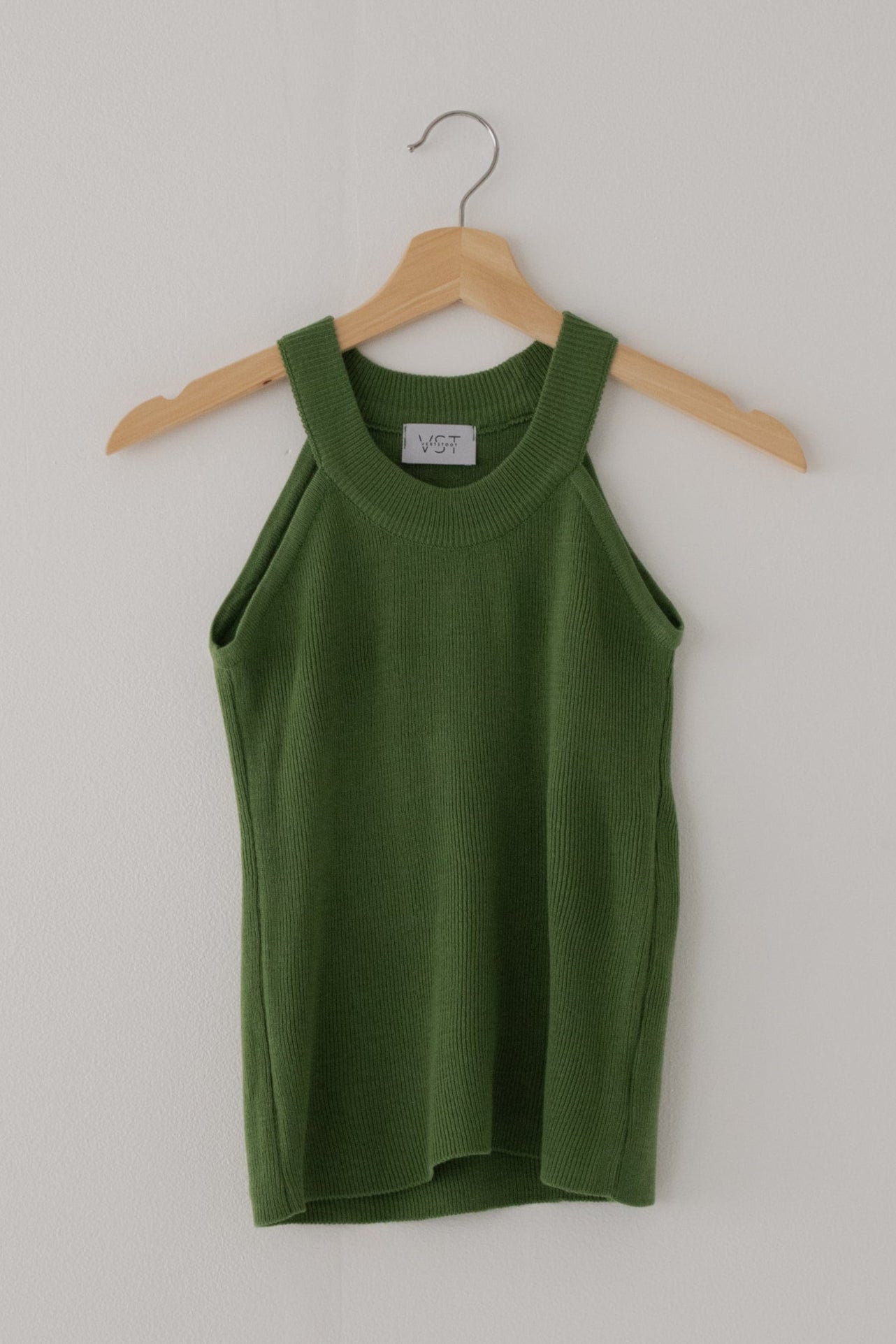 【SALE】リブホルターネックトップ