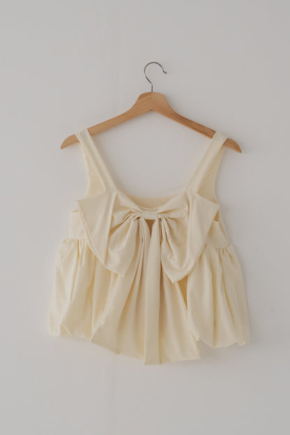 【SALE】バックリボンギャザートップス