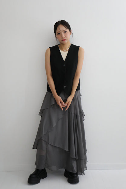 アシンメトリーレイヤードスカート