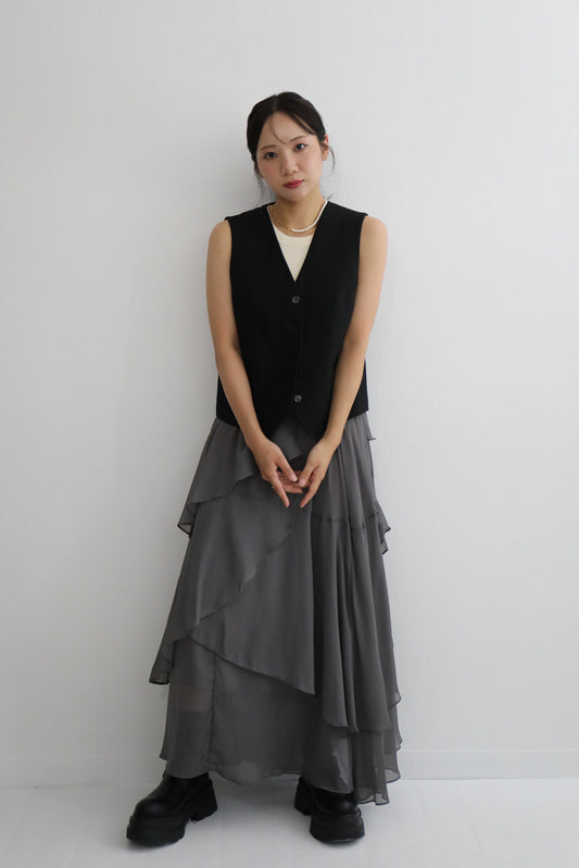 アシンメトリーレイヤードスカート