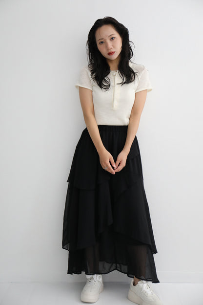 アシンメトリーレイヤードスカート