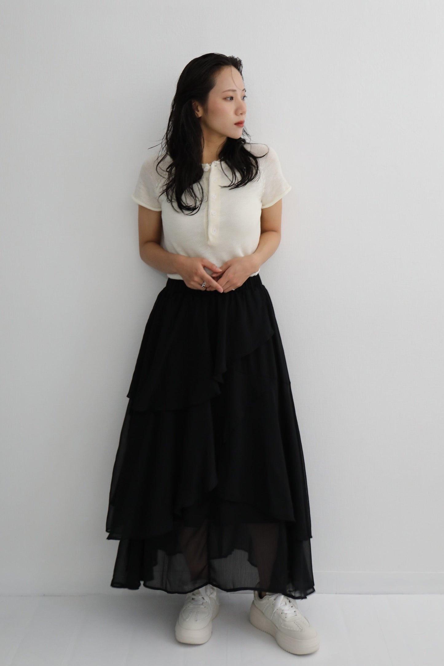 アシンメトリーレイヤードスカート