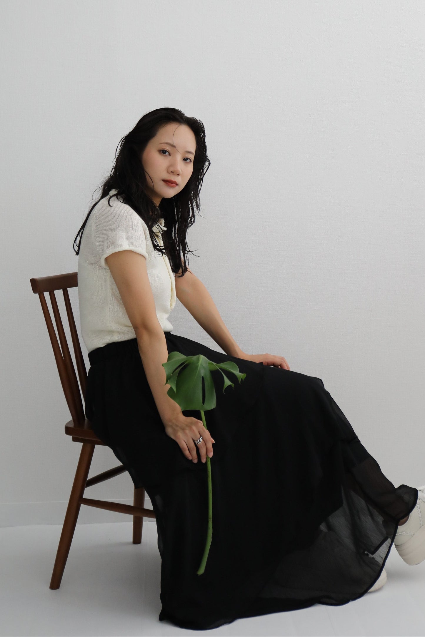 シアーヘンリーニットトップス