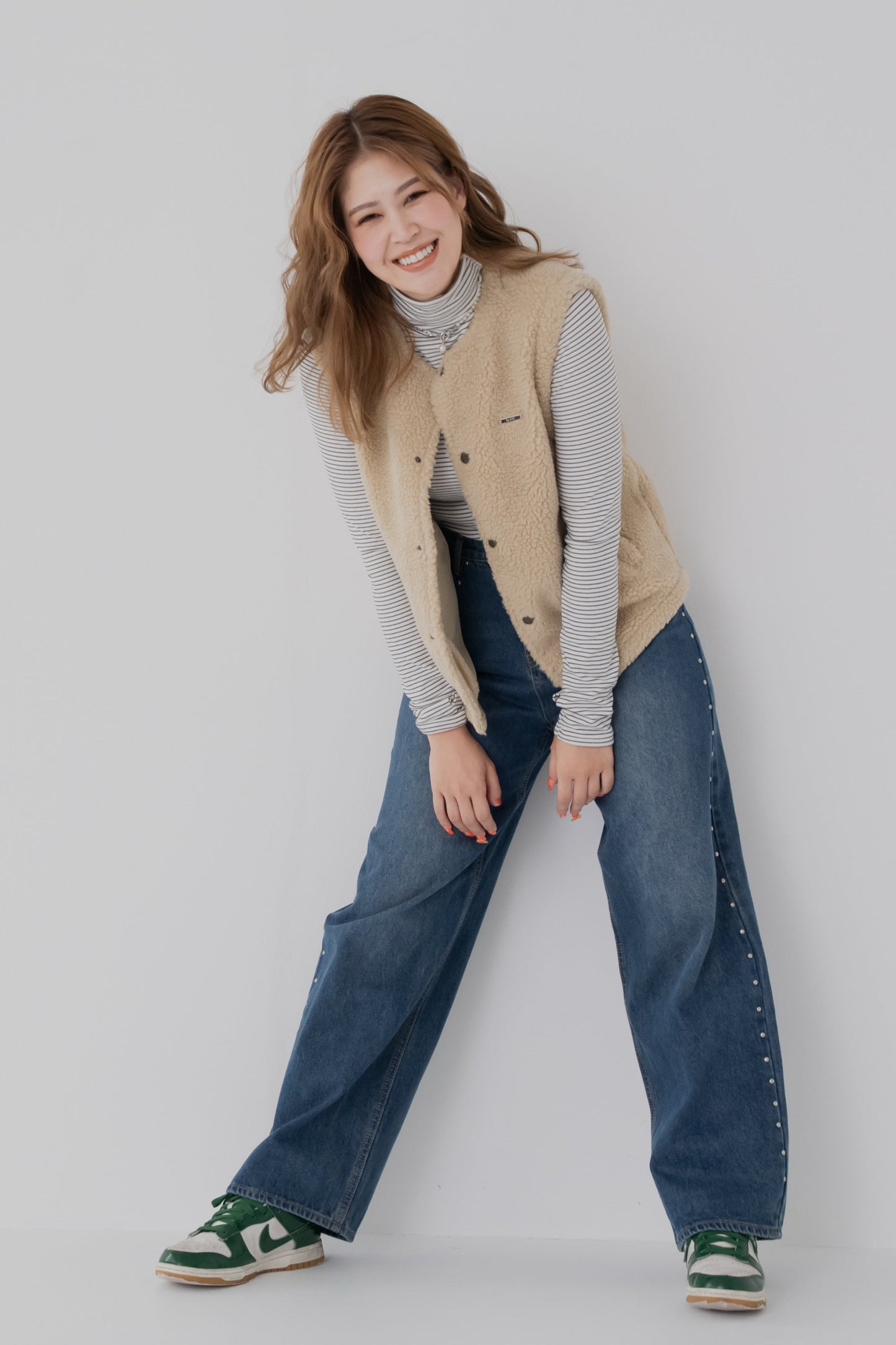 【くぅちゃんコラボアイテム】カジュアルユニセックスボアベスト