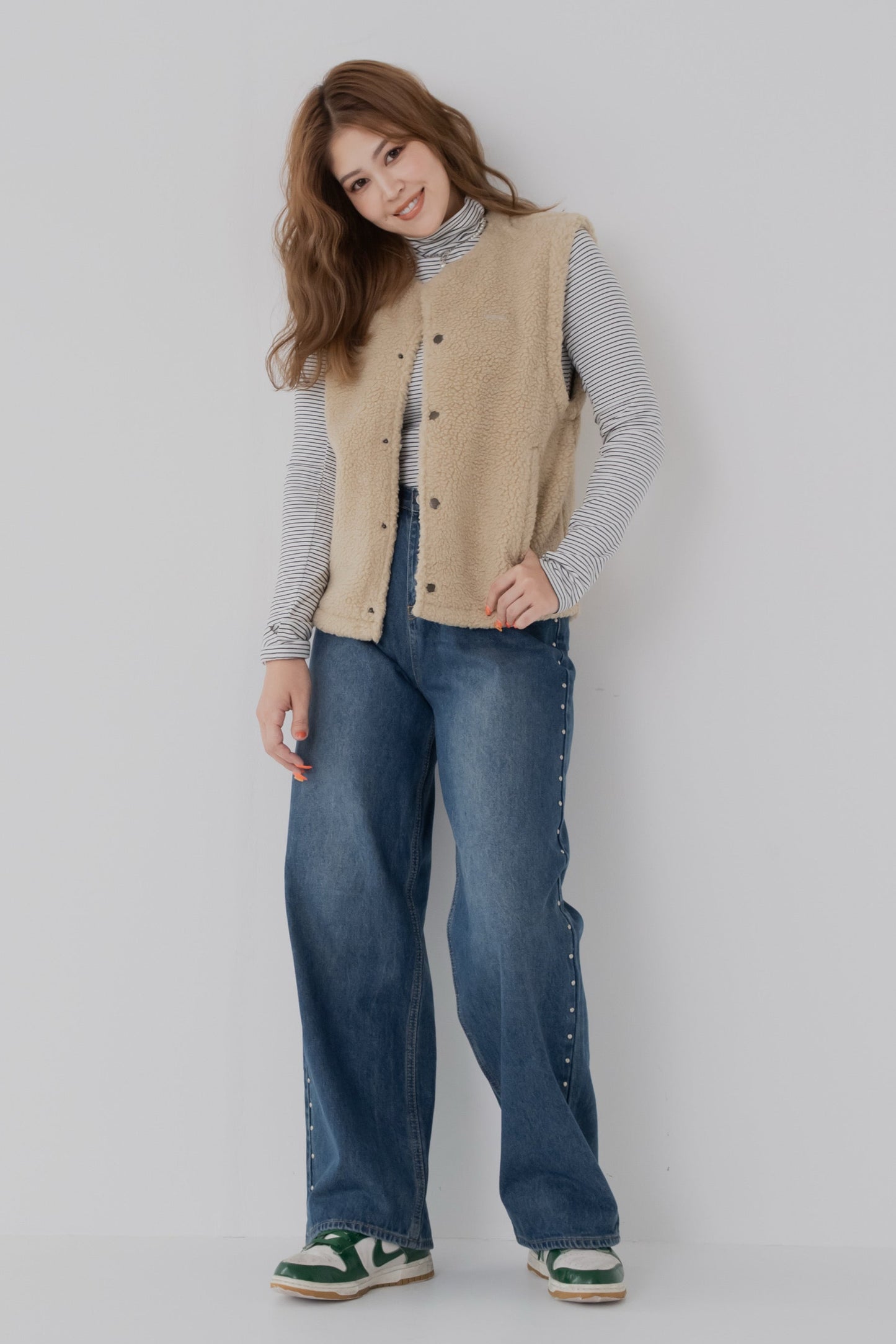 【くぅちゃんコラボアイテム】カジュアルユニセックスボアベスト