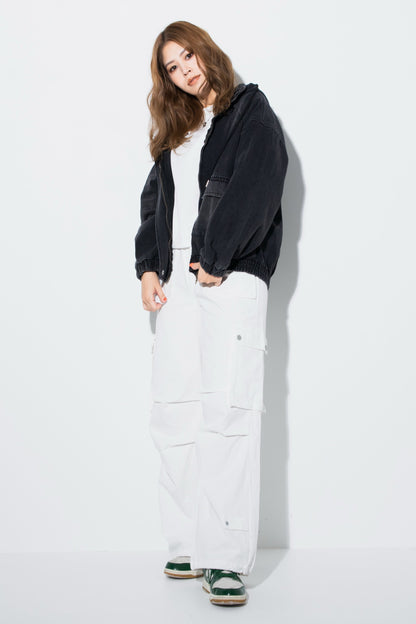 【くぅちゃんコラボアイテム】ルーズフィット ユニセックスデニムジャケット