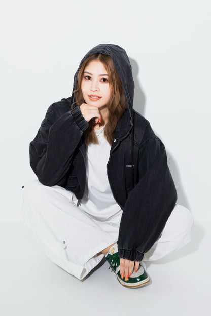 【くぅちゃんコラボアイテム】ルーズフィット ユニセックスデニムジャケット