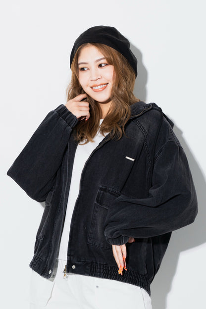 【くぅちゃんコラボアイテム】ルーズフィット ユニセックスデニムジャケット