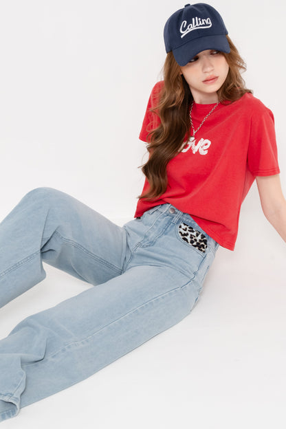【SALE】レオパードポケットジーンズ
