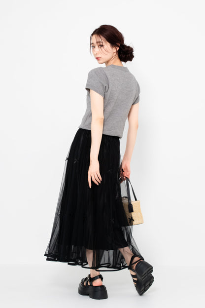 【SALE】プリーツレースリボンスカート