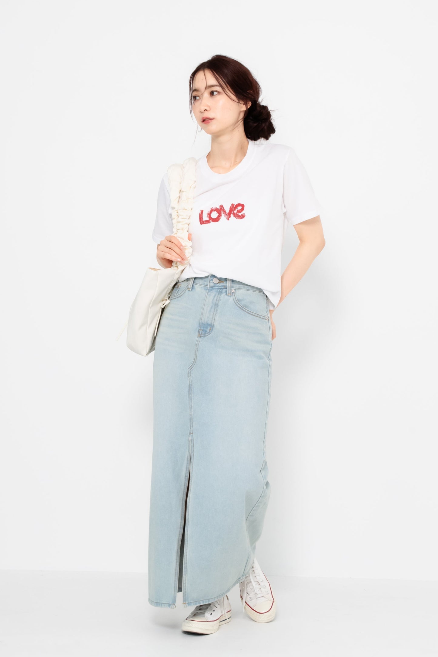 【SALE】スリットデニムスカート