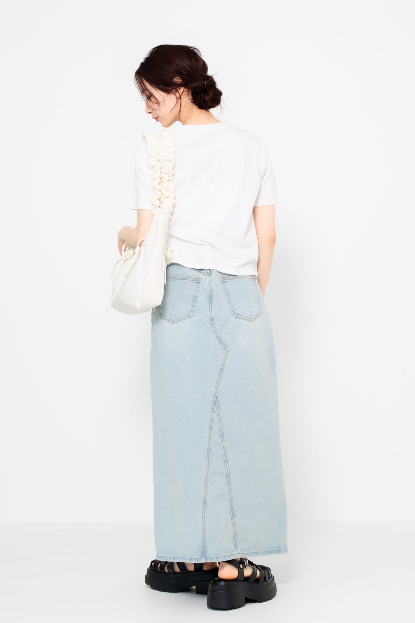 【SALE】スリットデニムスカート