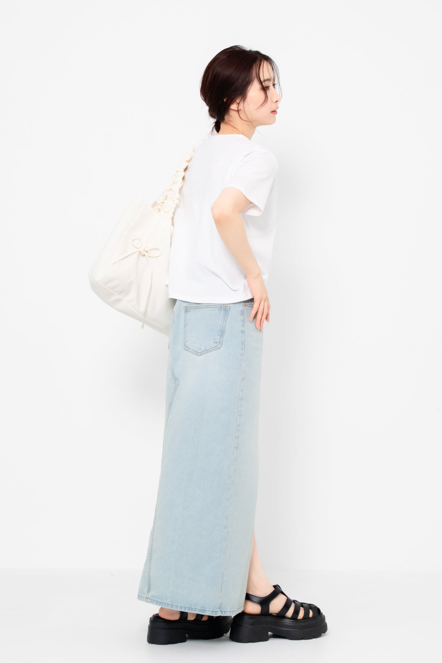 【SALE】スリットデニムスカート