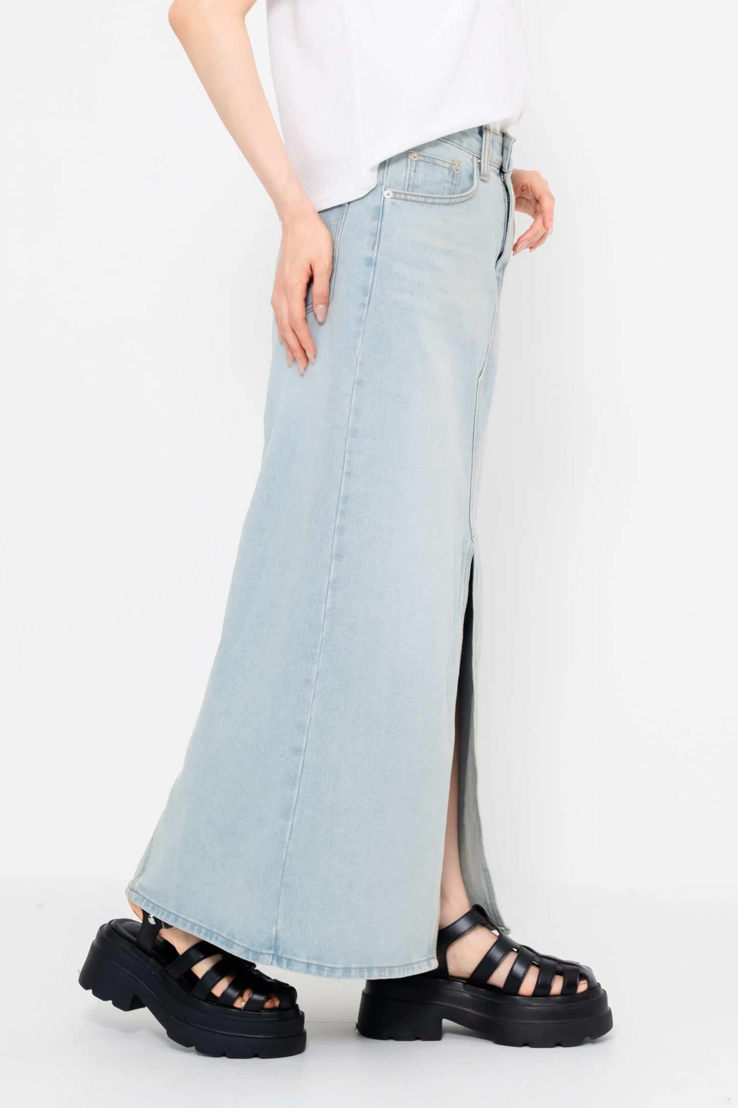 【SALE】スリットデニムスカート