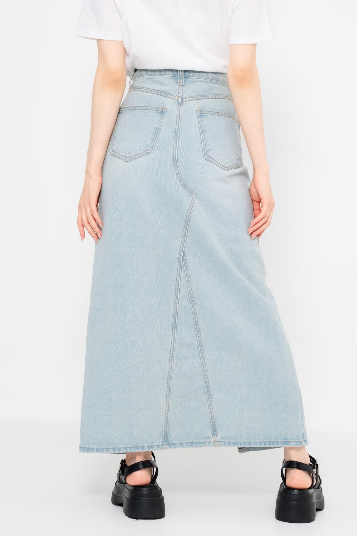 【SALE】スリットデニムスカート