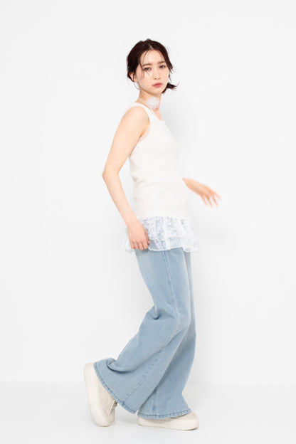 【SALE】二段レースフリルノースリーブ
