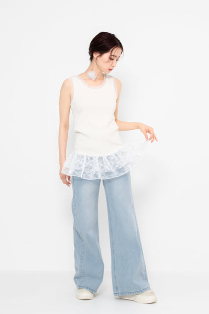 【SALE】二段レースフリルノースリーブ
