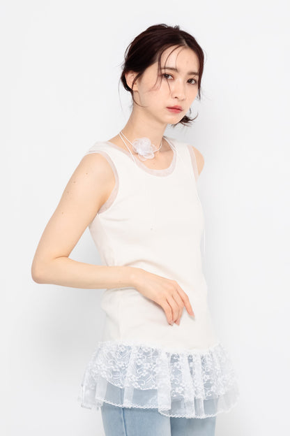 【SALE】二段レースフリルノースリーブ