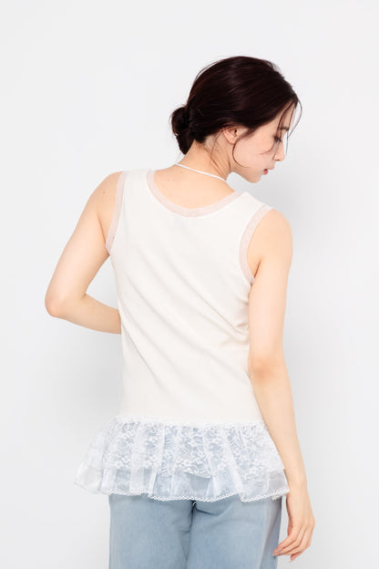 【SALE】二段レースフリルノースリーブ