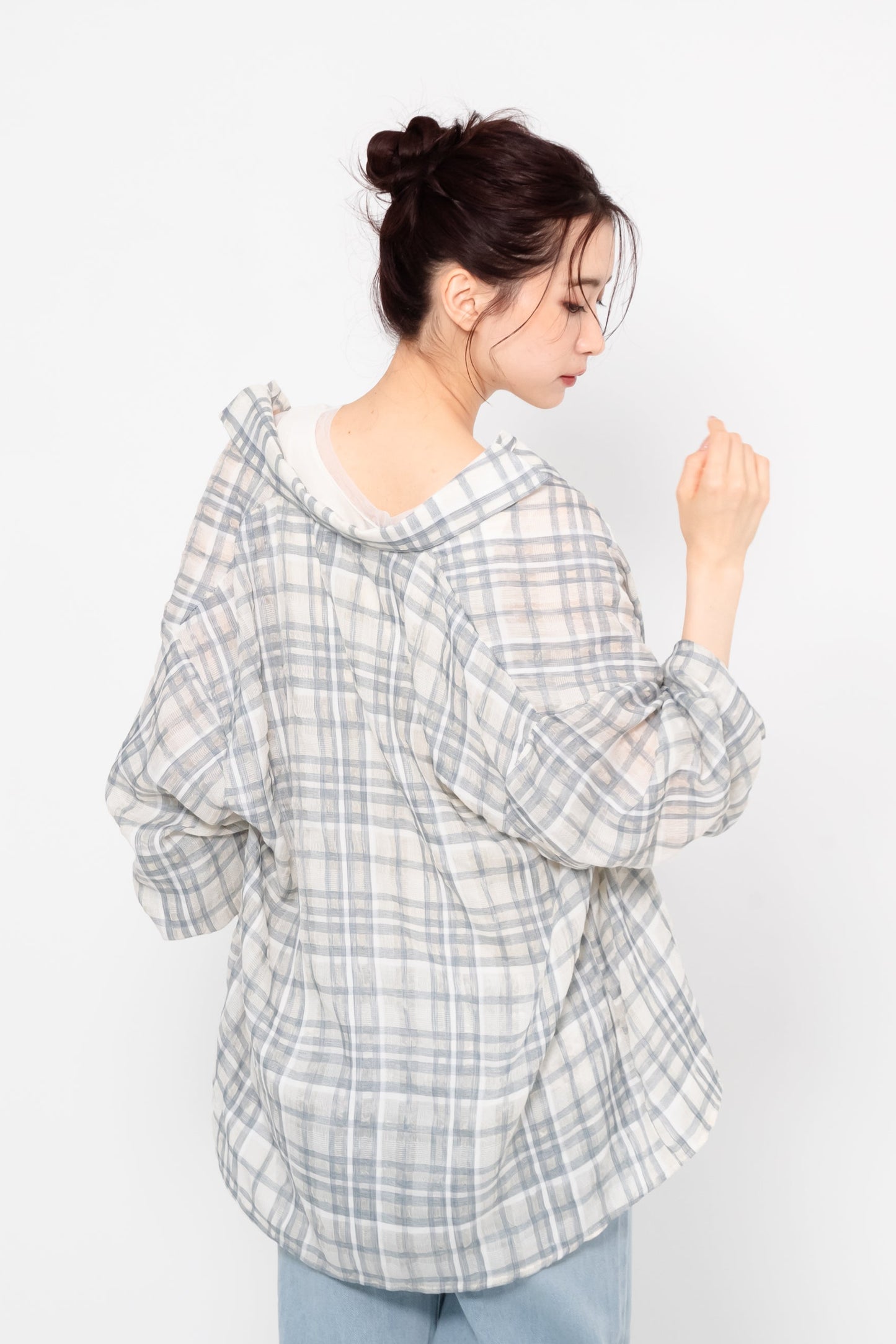 シアーチェックシャツ