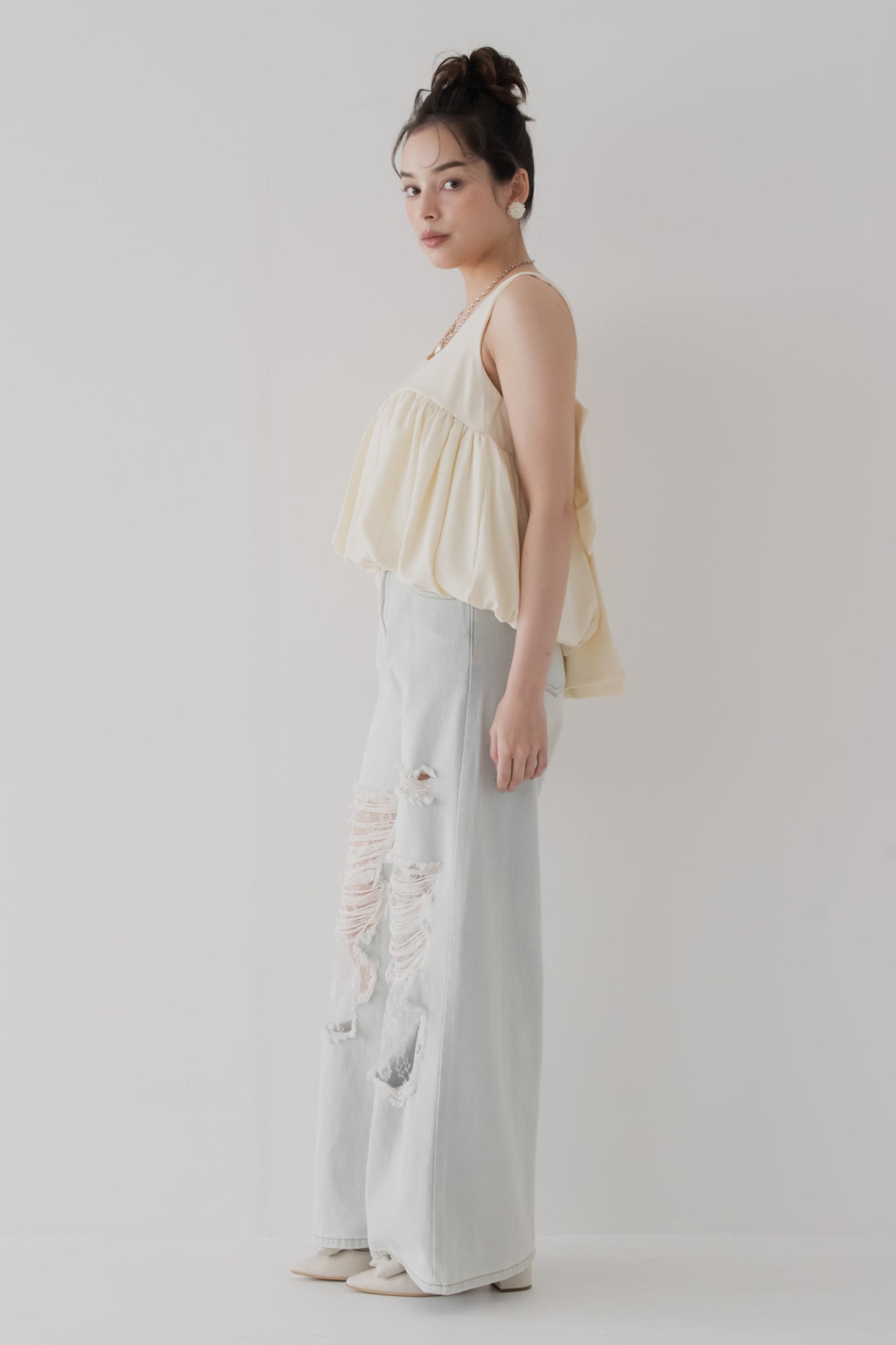 【SALE】レースクラッシュデニム
